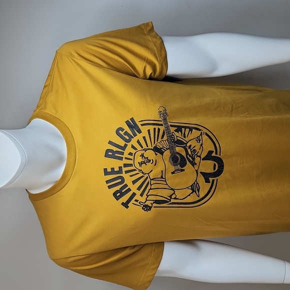 TRUE RELIGION ANTIQUE GOLD TSHIRT XL - Picture 1 of 9